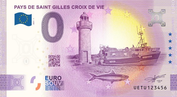Pays de Saint Gilles Croix de Vie 2021-1 0 euro souvenir banknotes france zeroeuro