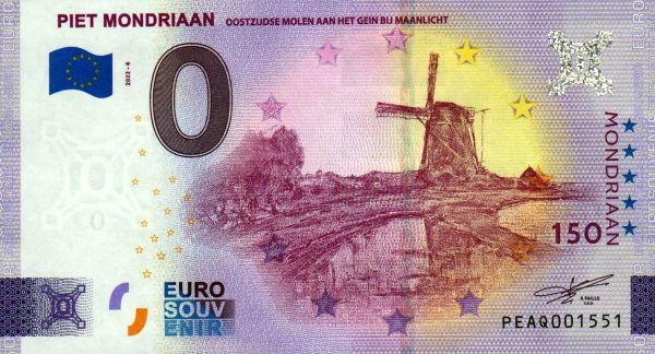 Piet Mondriaan 2022-4 0 euro souvenir banknotes netherlands