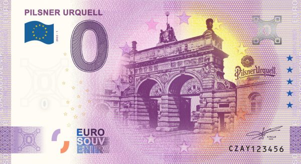 Pilsner Urquell 2022-1 0 euro souvenir bankovka ceska republika