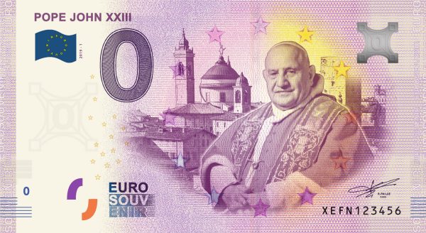 Pope John XXIII 2019-1 0 euro souvenir bankovka zero euro banknotes schein