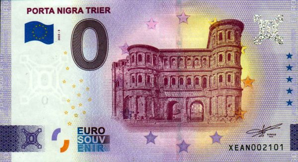 Porta Nigra Trier 2022-3 0 euro souvenir germany banknotes