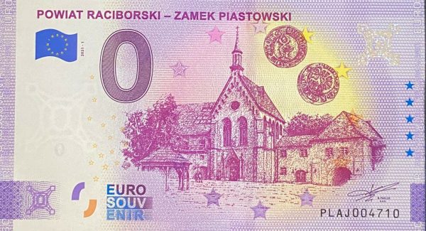 Powiat Raciborski – Zamek Piastowski 2021-1 0 euro souvenir banknote poland