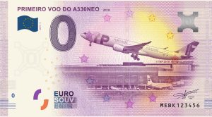 Primeiro Voo do A330NEO 2018 2019-3 0 euro souvenir bankovka zero euro