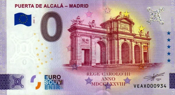 Puerta de Alcalá – Madrid 2025-2 0 euro souvenir banknotes spain
