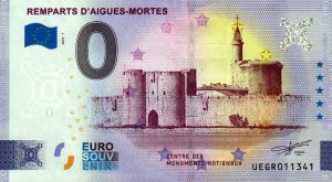 Remparts D´Aigues-Mortes 2023-1 0 euro souvenir france banknotes
