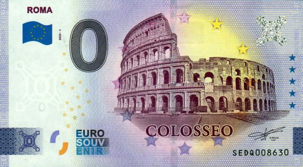 Roma 2023-1 COLOSSEO 0 euro souvenir italy banknotes