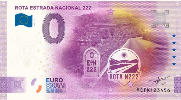 Rota Estrada Nacional 222 2021-1 0 euro souvenir banknote portugal