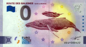 Route des Baleines 2024-13 La Réunion 0 euro souvenir banknote france