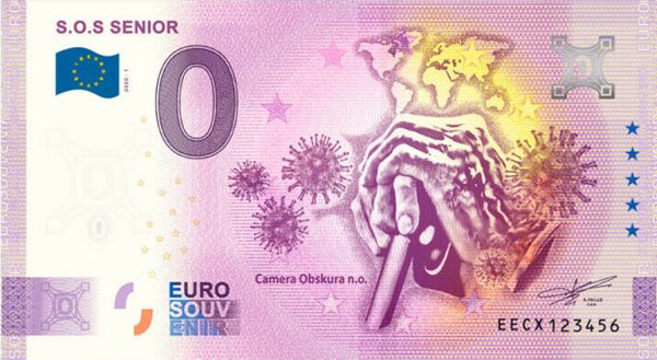 S.O.S. Senior 2020-1 0 euro souvenir slovakia zero euro bankovka covid 19 corona