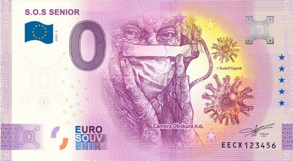 S.O.S. Senior 2020-2 0 euro souvenir slovakia zero euro bankovka slovensko covid corona