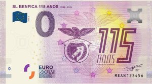 SL Benfica 115 Anos 2019-5 0 euro souvenir portugal banknote