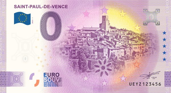 Saint-Paul-de-Vence 2023-1 0 euro souvenir banknote france