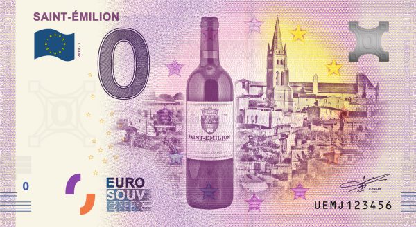 Saint-Émilion 2019-1 0 euro souvenir france zero euro billet banknote