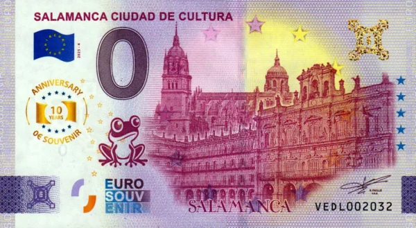 Salamanca Ciudad de Cultura 2025-4 anniversary 0 euro souvenir banknotes spain