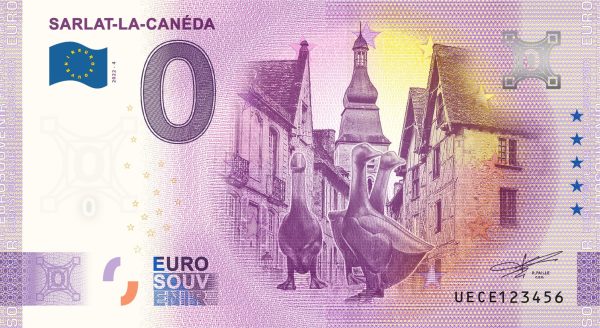 Sarlat-la-Canéda 2022-4 0 euro souvenir banknotes