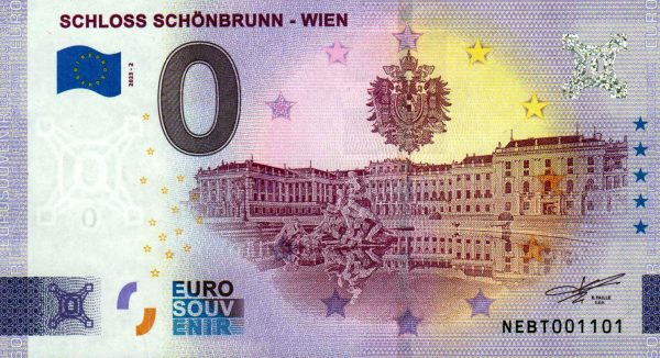 Schloss Schonbrunn – Wien 2023-2 0 euro souvenir austria banknotes