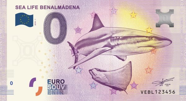 Sea Life Benalmádena 2019-1 zero euro souvenir 0 euro banknote