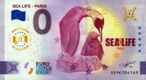 Sea Life Paris 2025-3 anniversary 0 euro souvenir banknotes france