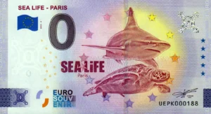 Sea Life Paris 2025-4 0 euro souvenir banknotes france