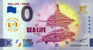 Sea Life Paris 2025-4 anniversary 0 euro souvenir banknotes france