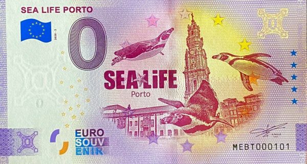 Sea Life Porto 2020-2 0 euro souvenir banknotes portugal