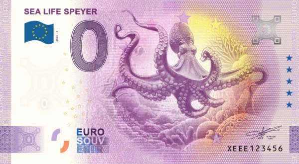 Sea Life Speyer 2025-3 0 euro souvenir germany banknotes
