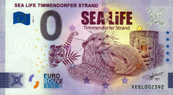 Sea Life Timmendorfer Strand 2023-3 0 euro souvenir germany banknotes