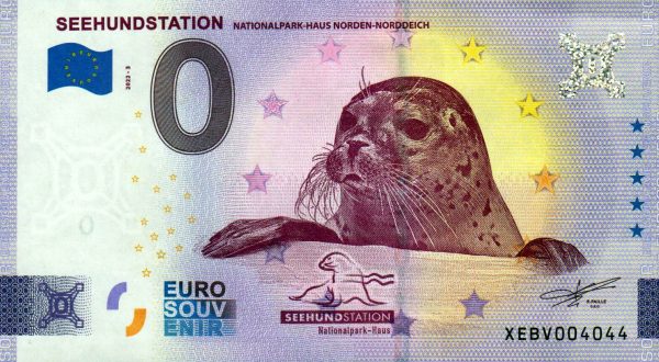 Seehundstation 2022-3 0 euro souvenir germany banknotes