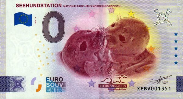 Seehundstation 2024-5 0 euro souvenir banknotes germany