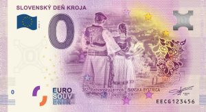Slovenský deň kroja 2019-1 0 euro souvenir bankovka slovensko zero euro banknote slovakia banska bystrica