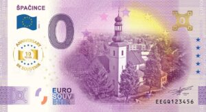 Špačince 2025-1 0 euro souvenir anniversary bankovka slovensko