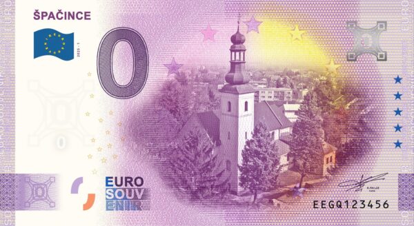 Špačince 2025-1 0 euro souvenir bankovka slovensko