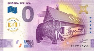 Spišská Teplica 2025-1 0 euro souvenir bankovka anniversary slovensko