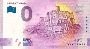 Spišský hrad 2022-1 0 euro souvenir bankovka slovensko