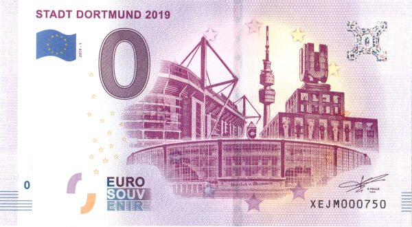 Stadt Dortmund 2019 2019-1 0 euro souvenir schein german