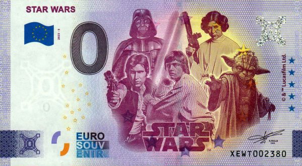 Star Wars 2023-5 0 euro souvenir germany banknotes