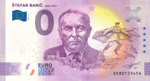 Štefan Banič 2025-12 0 euro souvenir bankovka slovensko