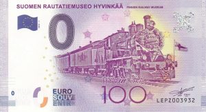 Suomen Rautatiemuseo Hyvinkaa 2017-1 0 euro souvenir banknotes finland suomi