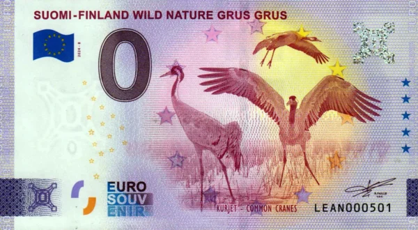 Suomi-Finland Wild Nature GRUS GRUS 2024-8 0 euro souvenir banknotes