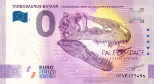 Tarbosaurus Bataar 2023-1 0 euro souvenir banknotes france