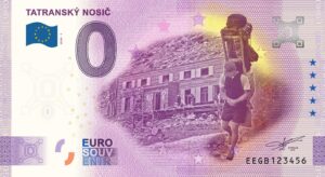 Tatranský nosič 2024-1 0 euro souvenir bankovka slovensko