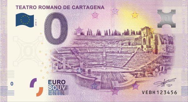 Teatro Romano de Cartagena 2019-1 zero euro souvenir banknote 0€ bankovka
