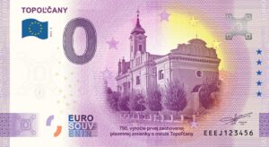 Topoľčany 2025-2 0 euro souvenir bankovka slovensko