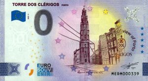 Torre dos Clérigos 2023-3 0 euro souvenir porto banknote portugal