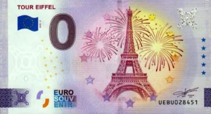 Tour Eiffel 2025-6 0 euro souvenir banknotes france