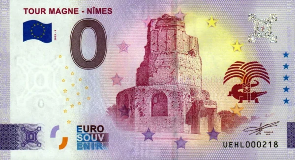 Tour Magne – Nimes 2025-3 0 euro souvenir banknotes france