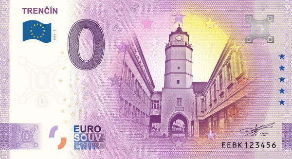Trenčín 2022-2 0 euro souvenir bankovka slovensko