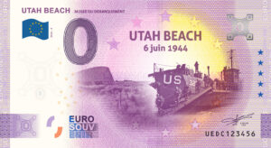 Utah Beach 2024-4 Musée du Débarquement 0 euro souvenir banknotes france