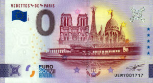 Vedettes de Paris 2024-3 0 euro souvenir banknotes france
