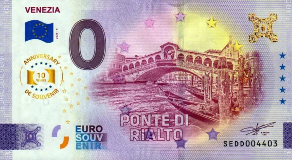 Venezia 2025-4 0 euro souvenir italy banknotes anniversary